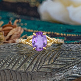 Heirloom 4-Prong Oval Cut Amethyst Engagement Ring